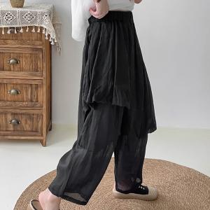 Hippie Style Layer Beach Pants Ramie Designer Thai Trousers