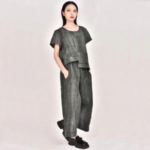 Crew Neck Linen T-Shirt Asymmetrical Flax Clothing