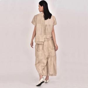 Minimalist Linen Straight Leg Pants Flax Office Ankle Pants