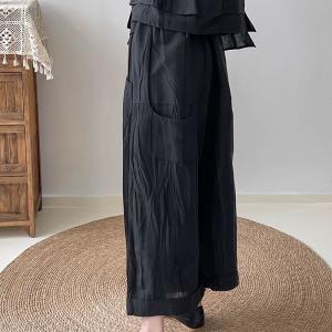 Minimalist Linen Straight Leg Pants Flax Office Ankle Pants