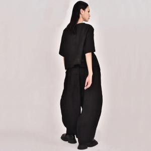Front Side Zip Designer Blouse with Linen Loose Pants
