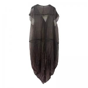 Short Sleeves Silky Sheer Cocoon Dress with Camisole