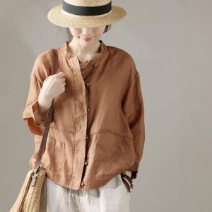 Copenhagen Fashion Oversized Short Jacket Ramie Sun-Proof Outfits