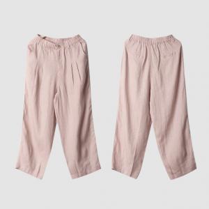 Cozy Breathable Linen Trousers Straight Legs Loose Pants