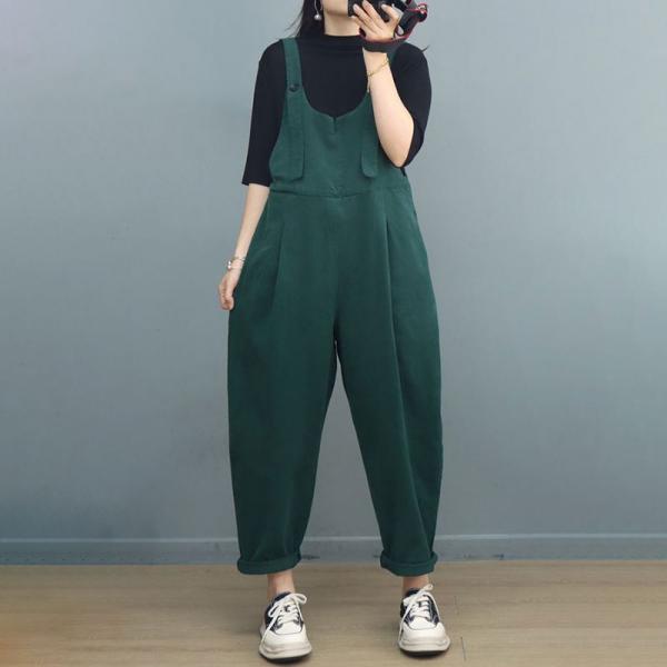 Loose-Fit Cotton Casual Overalls Plain Gardening Overalls