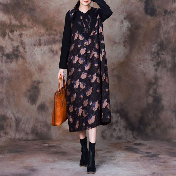 Morning Glory Printed Modest Abaya Applique Church Dress