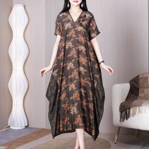 Maple Leaf Flouncing Dress Applique Designer Cocoon Dress