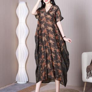 Maple Leaf Flouncing Dress Applique Designer Cocoon Dress