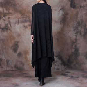 Asymmetrical Long Vest with Pleated Wide Leg Pants Sets