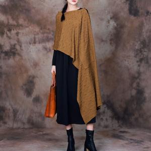 Front Pocket Pleated Poncho Plus Size Ginger Cape