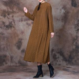 Monochrome Style Loose Fisherman Sweater Dress with Mock Neck