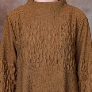 Monochrome Style Loose Fisherman Sweater Dress with Mock Neck