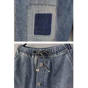 Button Fly Patchwork Cropped Jeans Hippie 90s Jeans