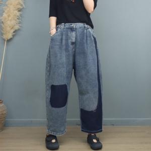 Blue Color Black Straight Leg Jeans Womens Boyfriend Jeans