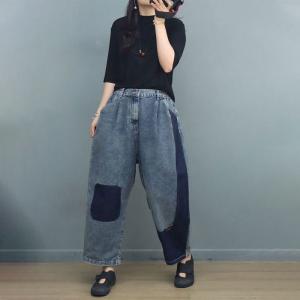 Blue Color Black Straight Leg Jeans Womens Boyfriend Jeans