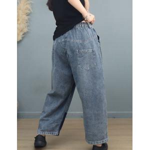 Blue Color Black Straight Leg Jeans Womens Boyfriend Jeans