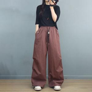 Street Style Baggy Cargo Pants Ladies Cotton Sweat Pants