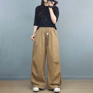 Street Style Baggy Cargo Pants Ladies Cotton Sweat Pants