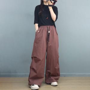 Street Style Baggy Cargo Pants Ladies Cotton Sweat Pants