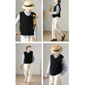 Easy Chic Sheep Wool Vest Versatile Knitting Waistcoat