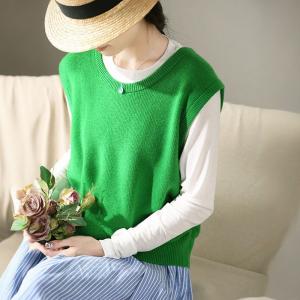 Easy Chic Sheep Wool Vest Versatile Knitting Waistcoat