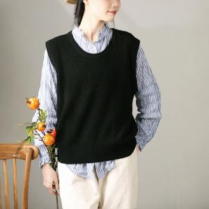 Easy Chic Sheep Wool Vest Versatile Knitting Waistcoat