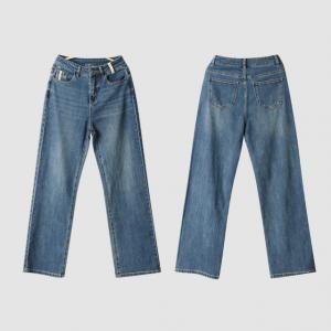 Straight Legs Long High Rise Jeans Soft Classic Mom Jeans