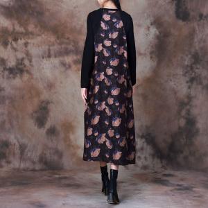 Morning Glory Printed Modest Abaya Applique Church Dress