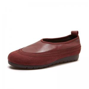 Low Heels Leather Mom Shoes Slip-On Comfy Shoes