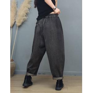 Relax-Fit Casual Dad Jeans Drawstring Waist 90s Jeans
