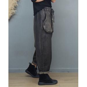 Relax-Fit Casual Dad Jeans Drawstring Waist 90s Jeans