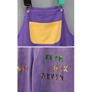 Letter Sequin Colorful Gardening Overalls Cotton Casual Dungarees