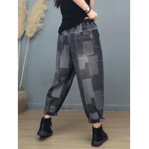 Rectangle Patchwork Loose Fit Jeans 90s Straight Leg Jeans