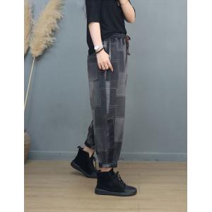 Rectangle Patchwork Loose Fit Jeans 90s Straight Leg Jeans