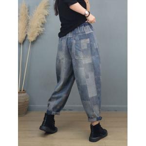 Rectangle Patchwork Loose Fit Jeans 90s Straight Leg Jeans