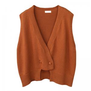 V-Neck Knitting Vest Jacket Cotton Sweater Waistcoat