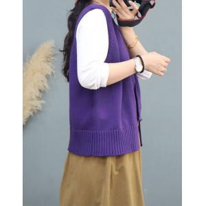 V-Neck Knitting Vest Jacket Cotton Sweater Waistcoat