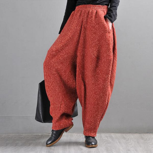 Designer Cotton Linen Jacquard Harem Pants