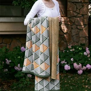 Color Blocks Wool Blend Throw Patterned Winter Blanket