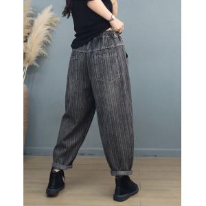 Straight Light Wash Front Pockets Striped Mom Jeans