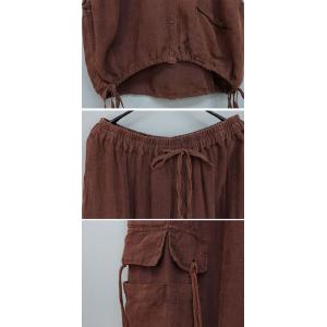 Oversized Sleeveless Hoodie with Linen Cropped Cargo Pants
