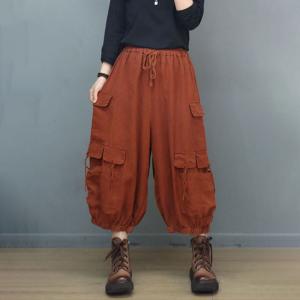 Oversized Sleeveless Hoodie with Linen Cropped Cargo Pants