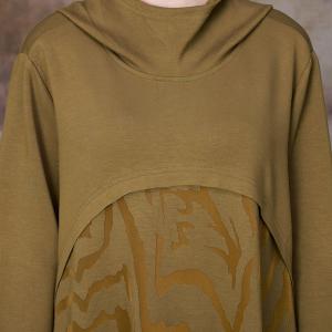 Easy Chic Zebra Printed Dress Fall Loose Hooded Dress
