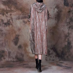 Grunge Style Pocket Hooded Dress Ribbon Plump Dress