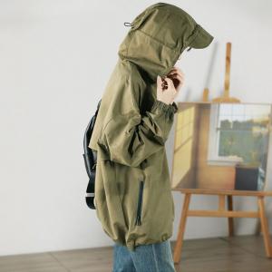 Unisex Long Sleeves Hooded Clothes Comfy Wind Coat