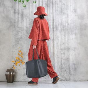 Frog Buttons Cotton Linen Short Jacket Jacquard Designer Coat