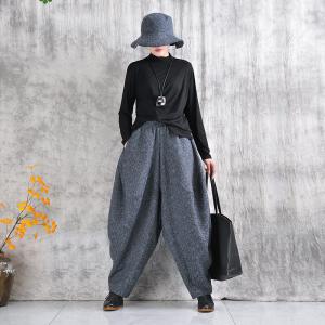 Designer Cotton Linen Jacquard Harem Pants