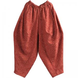 Designer Cotton Linen Jacquard Harem Pants