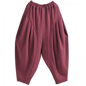 Winter Pleated Low Crotch Carrot Pants