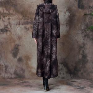 Colors Inking Hooded Coat H-Shape Wool Coat